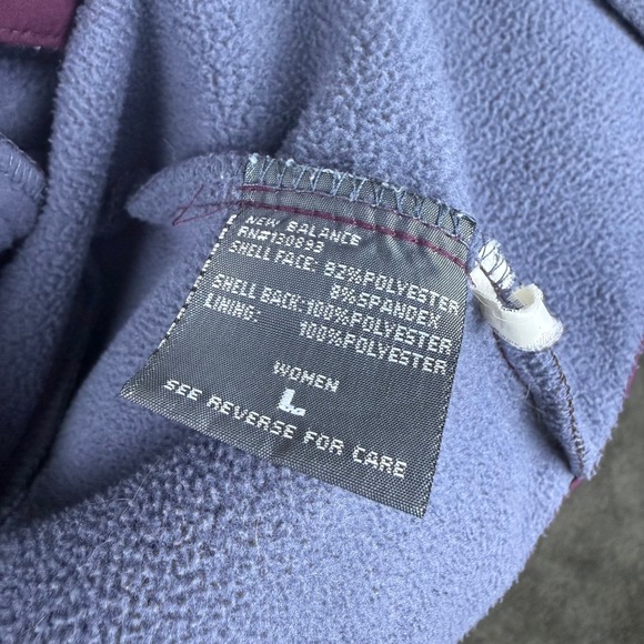New Balance Womens Purple Softshell Hooded Jacket Full Zip Fleece Lined Jacket - Picture 9 of 10